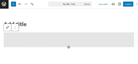L'espaceur fonctionne dans l'éditeur de blocs