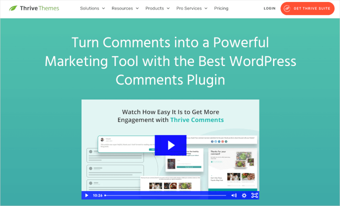 Thrive Comments homepage Thrive Comments homepage