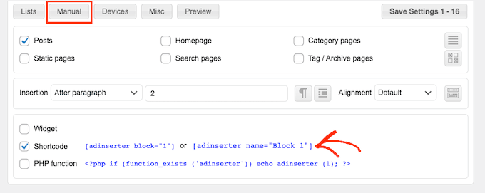 Agregando un anuncio al contenido de tu publicación usando un shortcode