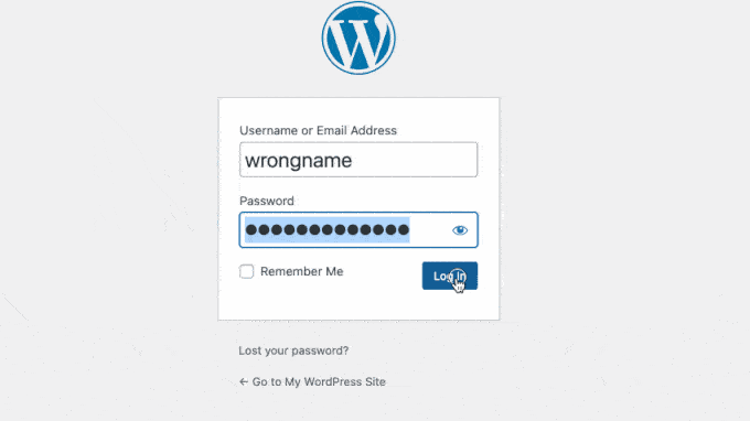 Caseta de autentificare va tremura și va fi afișat un mesaj de eroare