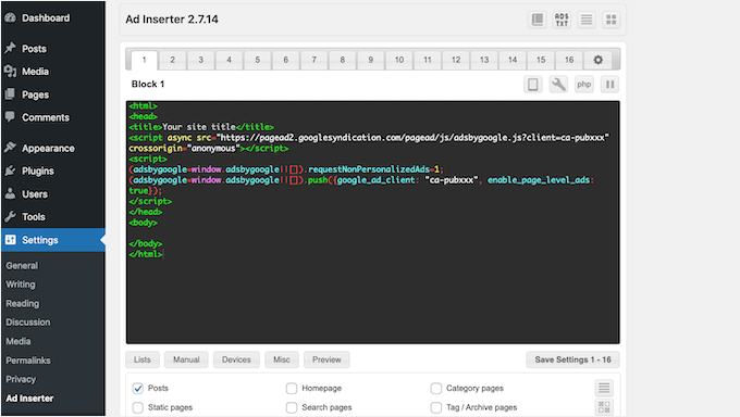 Inserta anuncios dentro del contenido de tus publicaciones en WordPress usando Ad Inserter