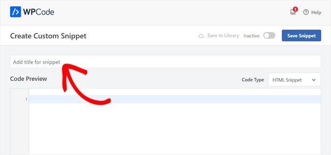 Add title for your ad code snippet in WPCode Add title for your ad code snippet in WPCode