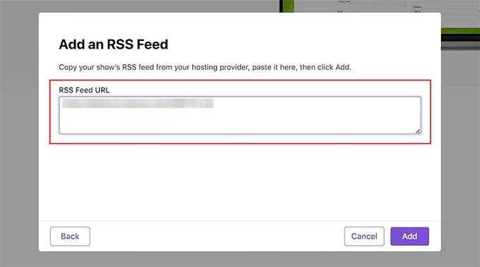 Add RSS Feed URL in Apple Connect