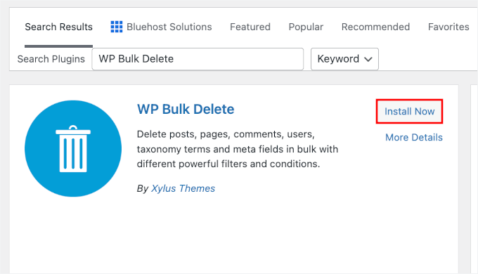 Installera WP Bulk Delete