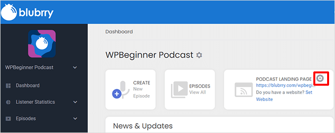 Set website in Blubrry