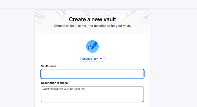 Crea un vault Crea un vault