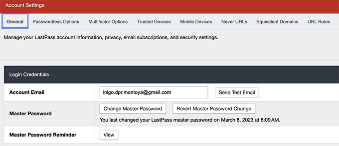 Password principale in LastPass Password principale in LastPass