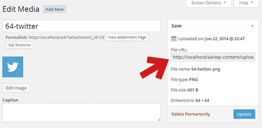Obter a URL do arquivo do ícone