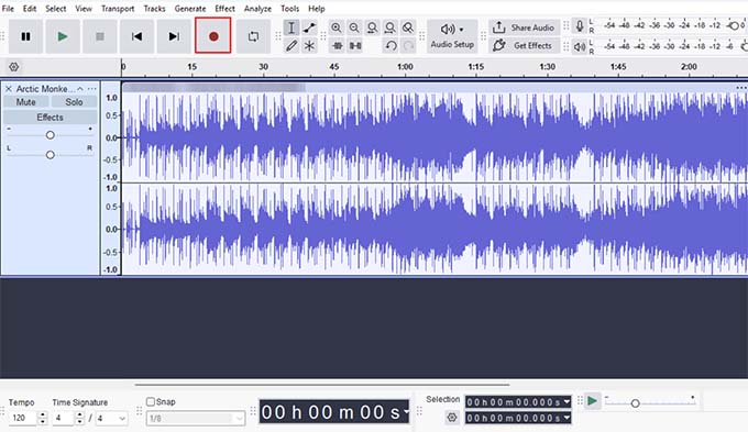Record podcast episode in Audacity