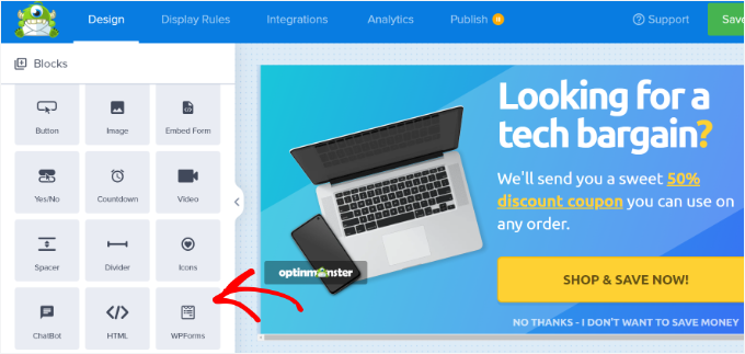 Add the WPForms block in popup Add the WPForms block in popup