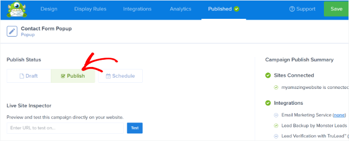 公開ステータスを変更する