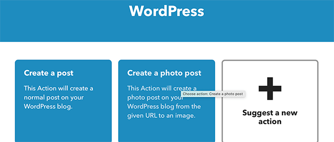 Create a post action Create a post action