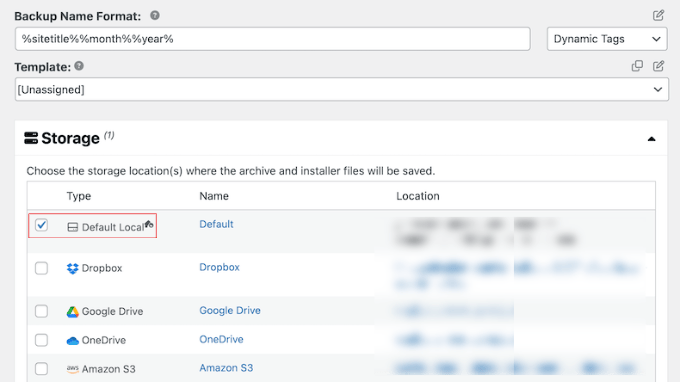 Duplicator Backup to Local Storage Duplicator Backup to Local Storage
