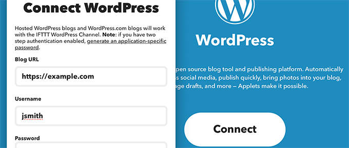 IFTTT connect WordPress IFTTT connect WordPress