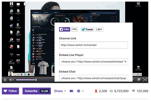 Twitchストリームの埋め込みコードを取得する Twitchストリームの埋め込みコードを取得する