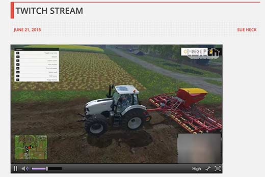 WordPressページに埋め込まれたTwitchストリーム WordPressページに埋め込まれたTwitchストリーム
