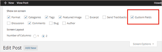 Klasik Düzenleyicide Ekran Seçenekleri Klasik Düzenleyicide Ekran Seçenekleri