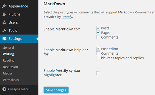 Habilitar Markdown para las publicaciones, páginas y comentarios de WordPress Habilitar Markdown para las publicaciones, páginas y comentarios de WordPress