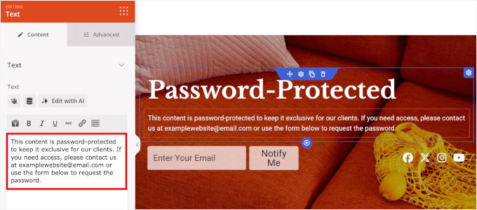 Modifica dei testi in SeedProd