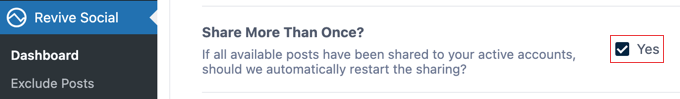Share old posts on repeat setting using Revive Social