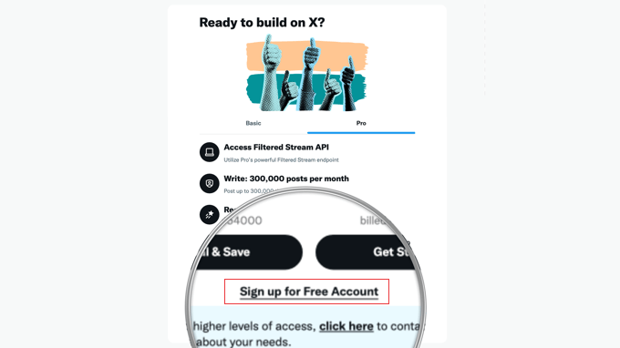 Signing up for free API access
