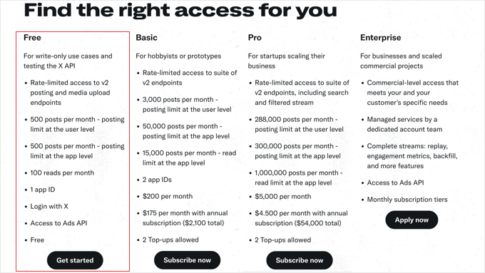 Signing up for X API access