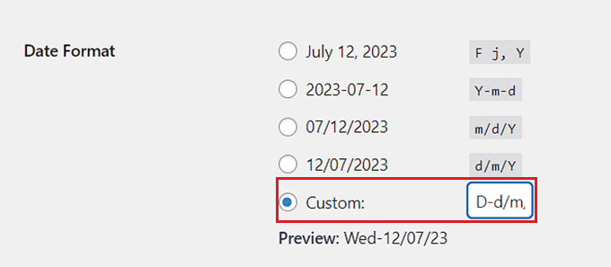 Create custom date format Create custom date format