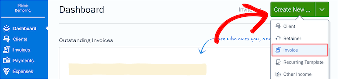 Create new Freshbooks invoice Create new Freshbooks invoice