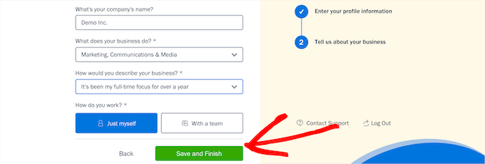 Enter Freshbooks business information Enter Freshbooks business information