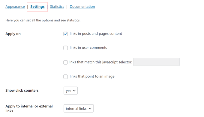 Navigating to the Settings page of Bright Links Preview Navigating to the Settings page of Bright Links Preview