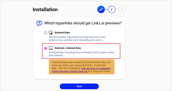 Choisissez les liens internes et externes pour les cartes d'aperçu dans Linkz.ai Choisissez les liens internes et externes pour les cartes d'aperçu dans Linkz.ai