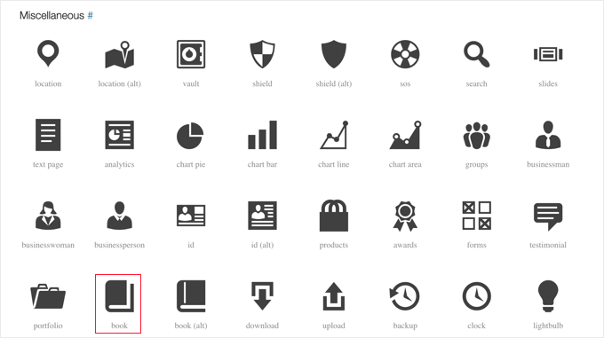Click on a Dashicon Click on a Dashicon