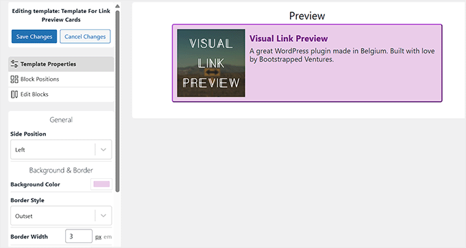 Modifier le modèle dans l'aperçu de lien visuel Modifier le modèle dans l'aperçu de lien visuel