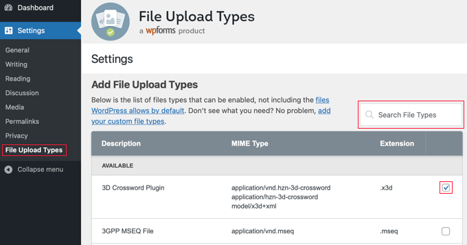 filetypespresets Add a File Type by Clicking a Checkbox
