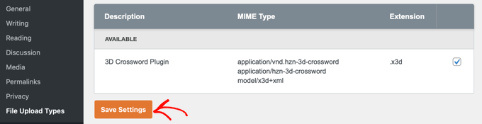 filetypessavesettings Click the Save Settings Button