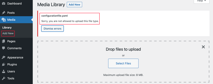 filetypesyouarenotallowed You Are Not Allowed to Upload Some File Types to WordPress