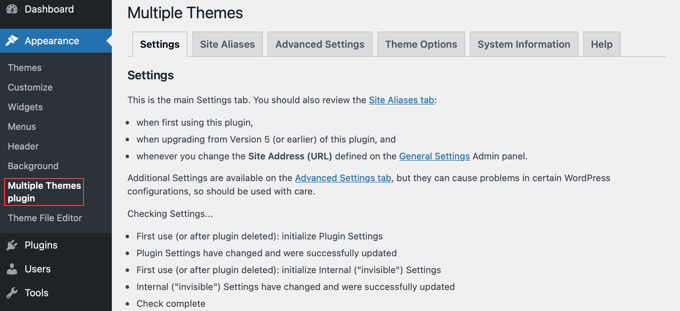 Visit Appearance » Multiple Themes Plugin to Configure the Plugin Visit Appearance » Multiple Themes Plugin to Configure the Plugin
