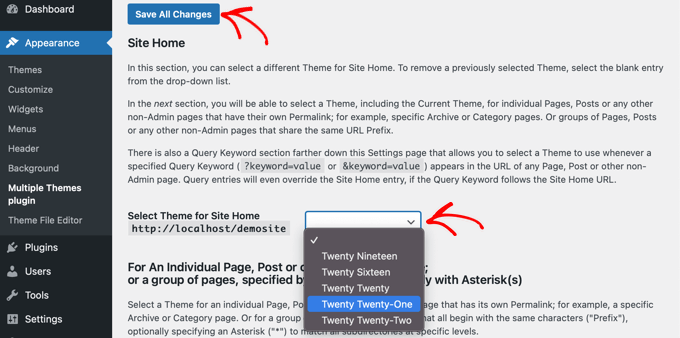 Use a Different Theme for Your Homepage Use a Different Theme for Your Homepage