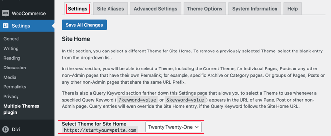 Change the Theme of Your Site Home Change the Theme of Your Site Home
