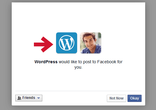 Consentire a WordPress.com di pubblicare su Facebook per te