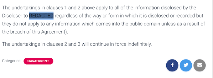 編集済みテキストの例