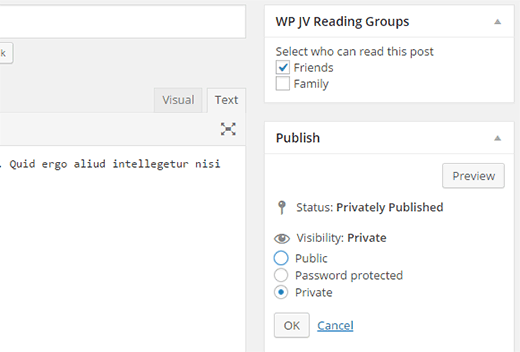 Partager un article en privé avec un groupe d'utilisateurs