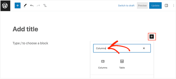 Adding columns to a page or post Adding columns to a page or post