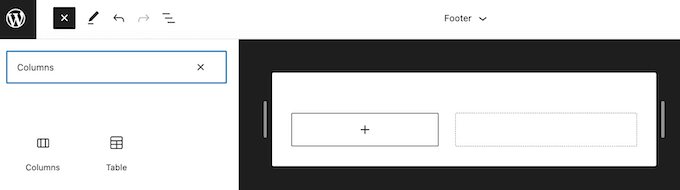 Adding columns to any area of your website using the full-site editor (FSE) Adding columns to any area of your website using the full-site editor (FSE)