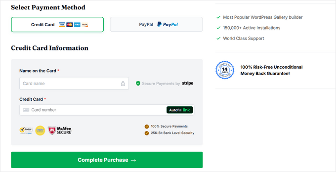 Envira Gallery Payment and Purchase