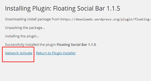 Activar plugin en la red