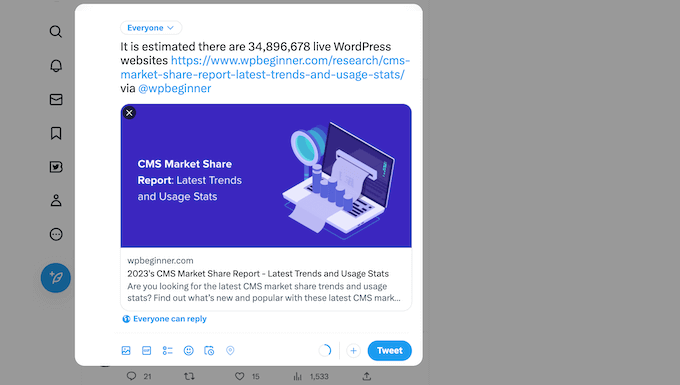 Come aggiungere una casella 'click to tweet' a un sito web WordPress Come aggiungere una casella 'click to tweet' a un sito web WordPress