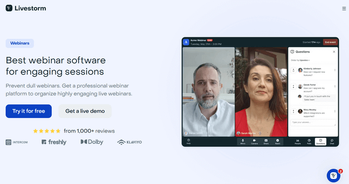 Livestorm webinar platform