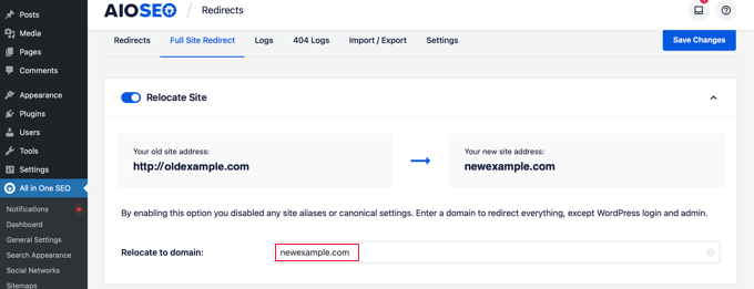 AIOSEO Full Site Redirect AIOSEO Full Site Redirect