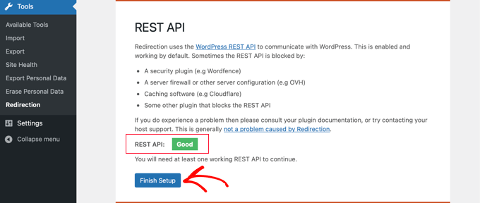 Rest API test in Redirection Rest API Test in Redirection